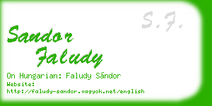 sandor faludy business card